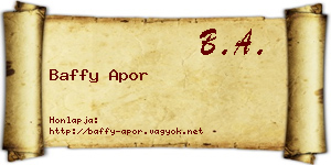 Baffy Apor névjegykártya